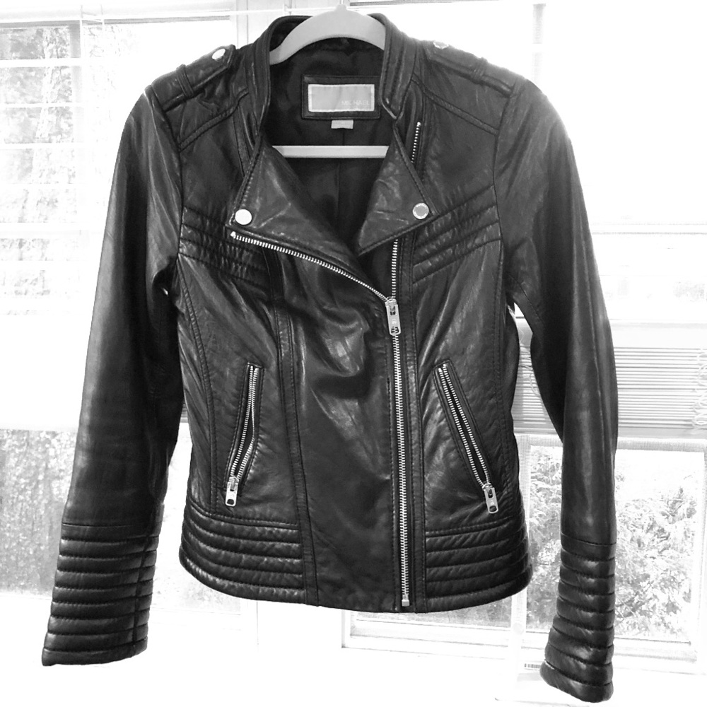 Michael Kors Leather Moto Jacket